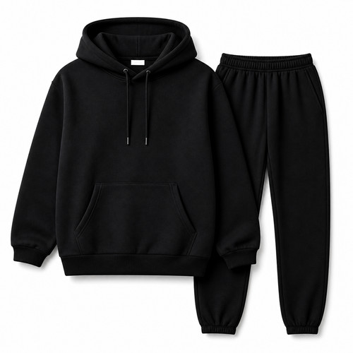 Mens black tracksuit hoodie - black,