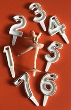 Vintage Retro 1980s Plastic Ballet Ballerina Birthday Cake Topper Figure Numbers