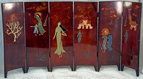 Chinese panel lacquered wood - chinese,