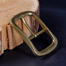 Retro Brass Classic Pin Belt Buckle for Leather Belt Replacement Fit 40mm Strap