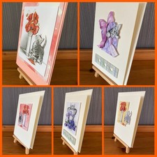 5 x HANDMADE 3D decoupage