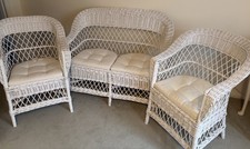 3 Piece White Wicker
