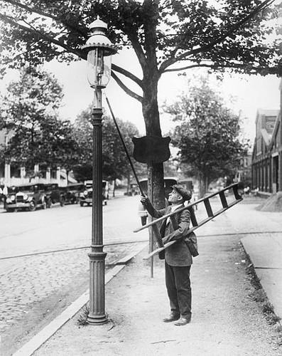 Lamplighter carries ladder - lamplighter,