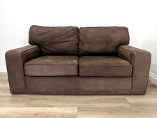 Sofa seater brown faux suede - sofa,