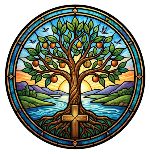 Christian stained glass window - christian,