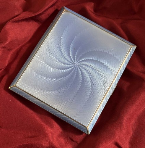 Silver enamel cigarette case - cigarette,