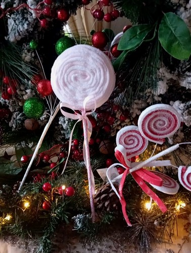Christmas tree candy cane pink - christmas,