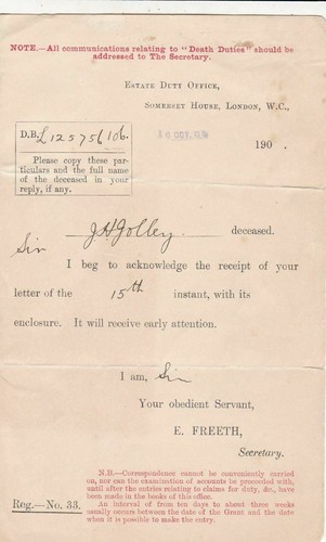 His majestys service 1906 - majestys,