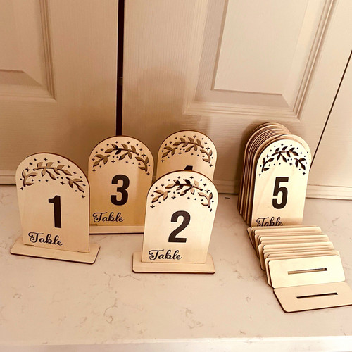 Wooden wedding table numbers - wooden,