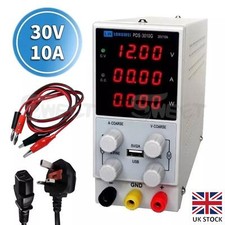 Adjustable DC Bench Power Supply 30V 10A Digital LED Precision Lab Variable New