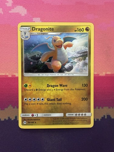 Pokemon card dragonite - sun, &