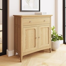 Ash 2 Door 1 Drawer Sideboard Internal Shelfs Brushed Metal Handles
