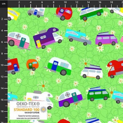 Camper love designer fabric - camper,