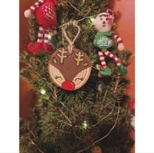 Handmade Reindeer Log Slice