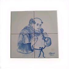 Antique hand painted Monk plaque mural PORTUGUESE 