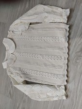 Next Pure Cotton Creamy  Knitted Pretty Jumper Age 5/6 Yrs