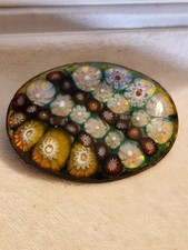 Millefiori Glass (?) Brooch
