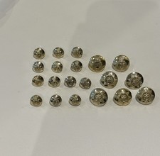 20x Vintage Gaunt London Military Blazer Buttons – Silver Crest Regimental Set
