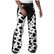 Men Cow Print Flannel Pants