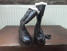 Joules Brown Leather Sheepskin Lined  Calf Boots Size 3 BNWT