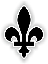 Quebec Fleur de Lys Black