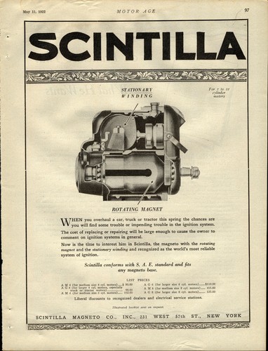 1922 scintilla magneto - 1922, co
