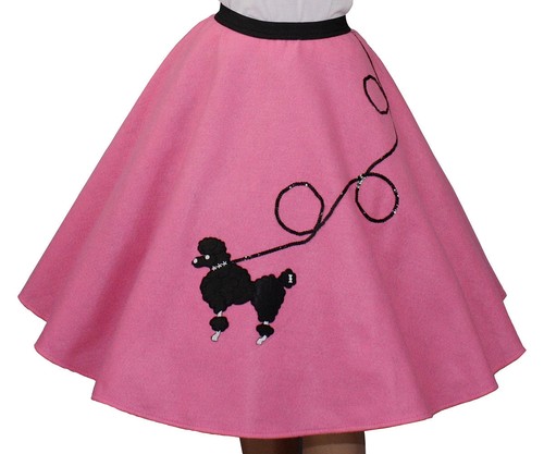 Hot pink felt 50s - pink, skirt