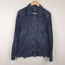 G Star Military Jacket Mens XL Navy Blue Utility Combat Full Zip 100% Cotton