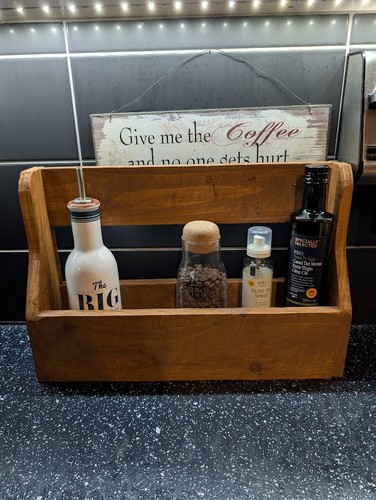 Rustic kitchen worktop caddie - kitchen,