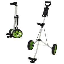 Caddymatic i-Trac 2 Wheel -  Folding Golf Pull Push Trolley - White with Green