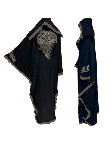 Black butterfly abaya farasha - black,
