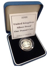 SILVER PROOF £1 ONE POUND COINS CHOICE OF YEAR 1983 TO 2015 WITH COA