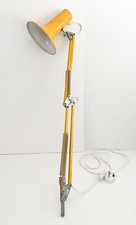Vintage Ochre Yellow Architect Lamp, Drafting Desk Lamp, Retro Hungarian 1970