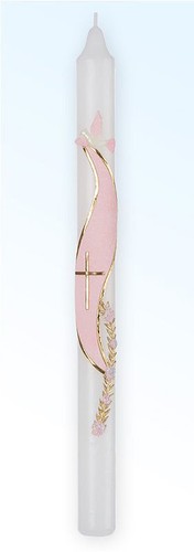 Baptism pink candle - baptism,