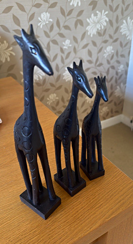 Set brown wooden carved - 3,