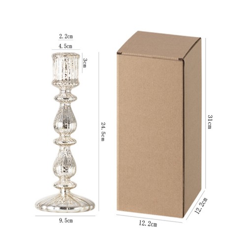 Glass candlestick ribbed - glass,