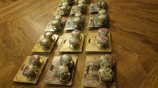 Vintage Job Lot Gainsborough Porcelain & Gold Plated Brass Door Knobs Unused