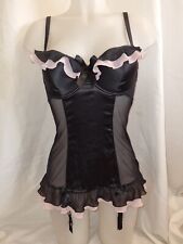 BNWOT Gorgous Black LA SENZA underwired sexy babydoll chemise dress Size 10 D/DD