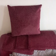 SALE Brandnew handmade cushion covers x4 with zips 17"×17". wine colour