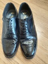 GORDON SCOTT NEW BOND STREET HAND MADE BROGUES S.10 BLACK FULL LEATHER BOX SHOES