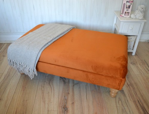 Flat top footstool burnt - flat,