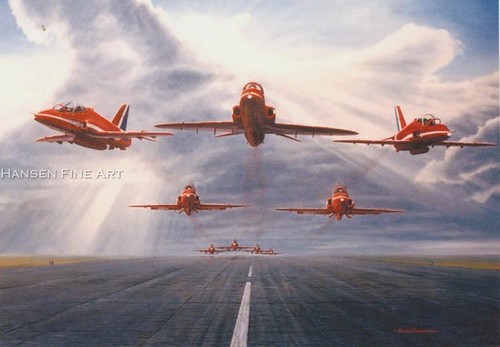 Red arrows bae hawk display - red,