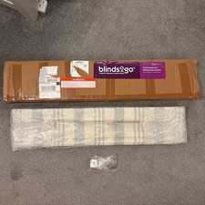 Blinds 2Go Roman Blind Albany Dove Grey and Off-White Stripe BRAND NEW