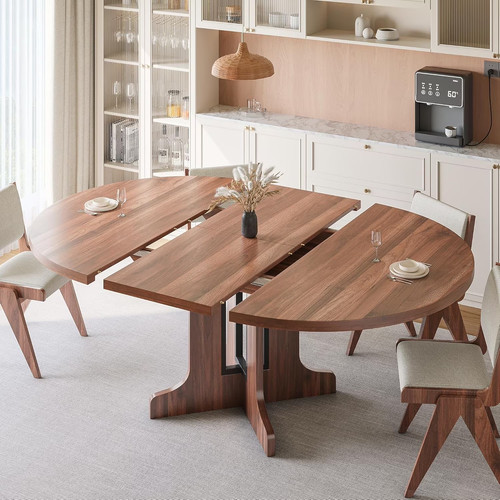 Round oval extendable wood - round,