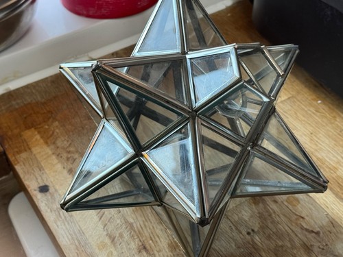 Clear glass metal star lamp - metal,