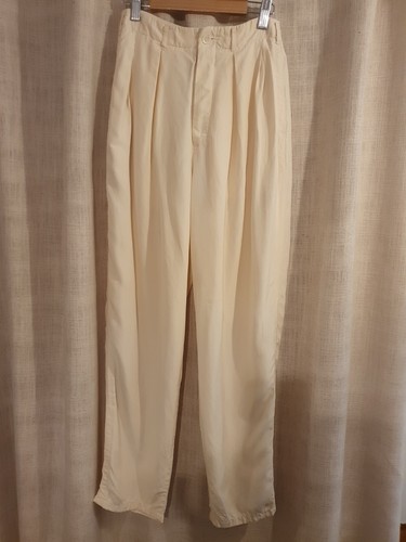 Silk vintage trousers cream - silk,