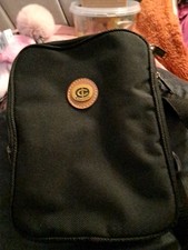 Carlton International black/ leather  trim Travel Overnight Bag Shoulder Strap 