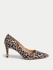 Marks & Spencer Womens Brown Fabric Heeled Pump Women Shoes - M&S