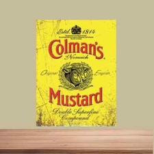 colmans mustard Metal wall