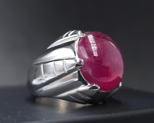 Natural ruby mens - ruby, ring